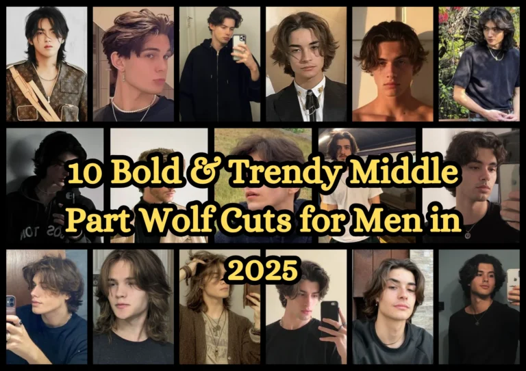 10 Bold & Trendy Middle Part Wolf Cuts for Men in 2025