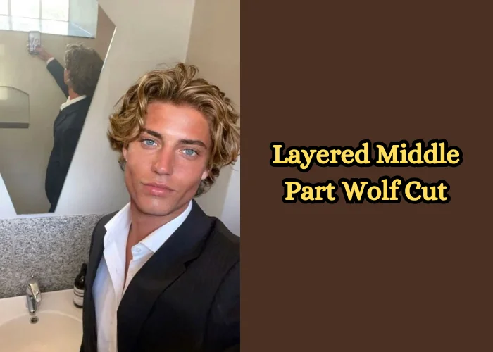 8. Layered Middle Part Wolf Cut