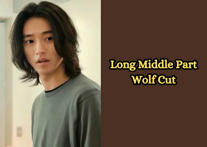 Long Middle Part Wolf Cut