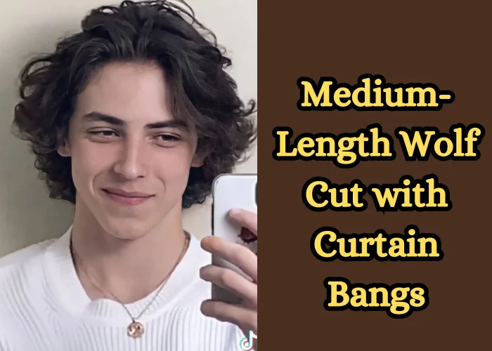 Medium-Length Wolf Cut with Curtain Bangs